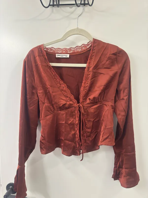 Princess Polly Hunton Long Sleeve Top Brown - Image 3