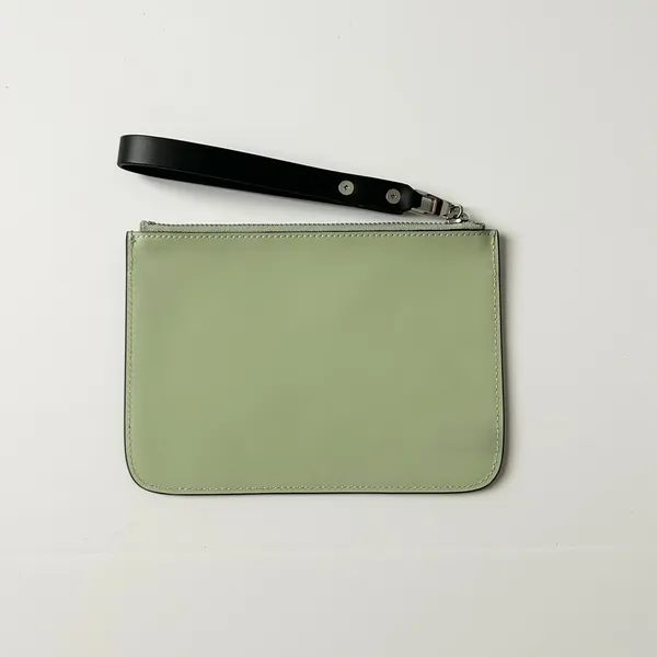 Timbuk2 Wristlet Pouch Leather Sage Green Small Zippered Card Holder - Image 4