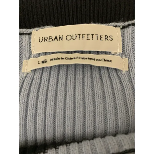 Urban Outfitters Womens L Striped Ribbed Sweater Y2K Retro Colorblock Pullover - Image 3