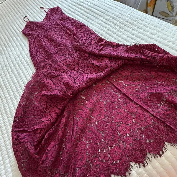 NBD Brielle Raspberry & Magenta Pink Flared Base Midi Dress Sz XS Extra Small - Image 10