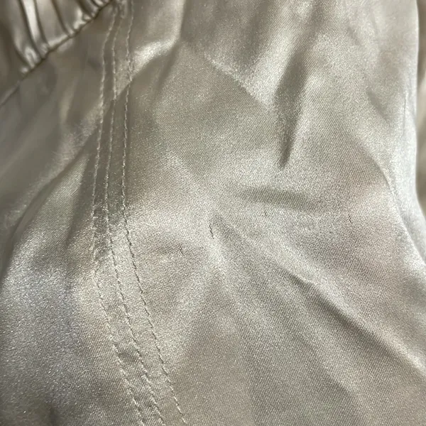 💖 NWT Reformation 100% Silk Roe Puff Sleeve Shirred Blouse in Champagne Gold - Image 11