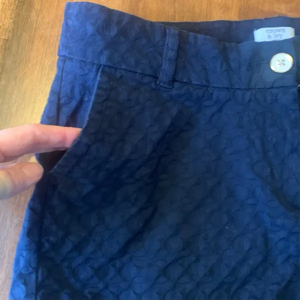 Crown & Ivy Shelby shorts 10 Petite Navy Blue Scalloped Hem - Image 4