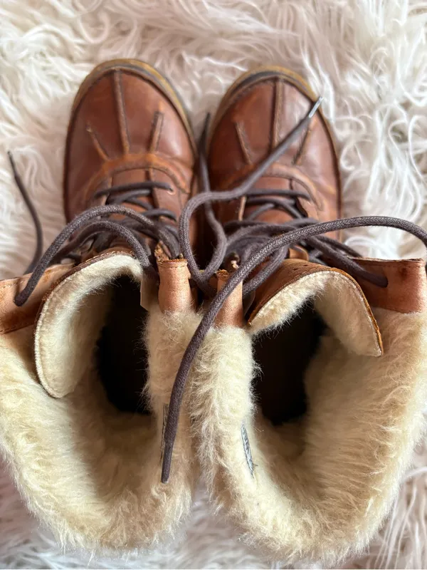 Merrell Tremblant Waterproof Leather Faux Fur Winter Boots Brown Women’s 7.5 - Image 6