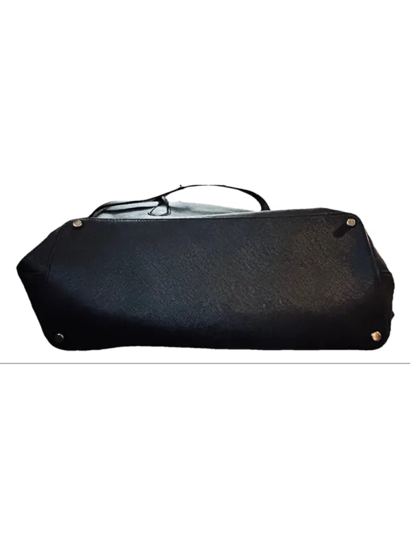 Women's Kate Spade Black Leather Tote Bag Large Double Handle - Image 8