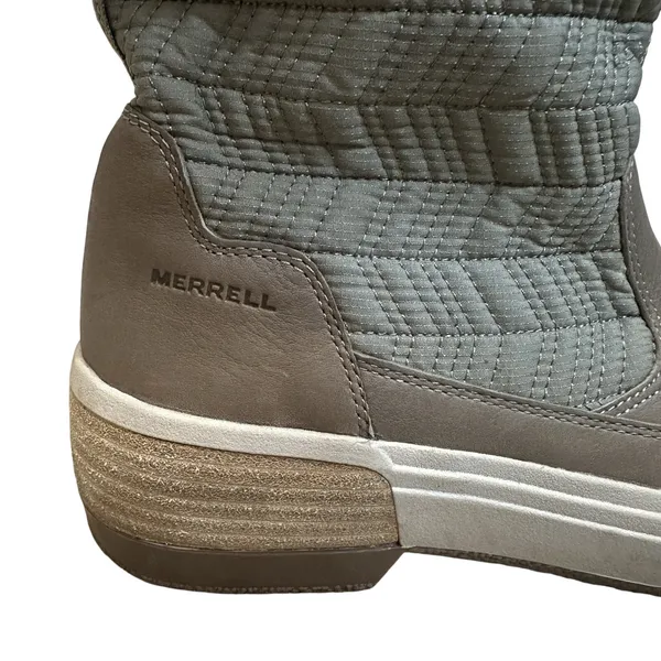 Merrell Womens 9 Haven Bluff Polar Waterproof Winter Boots Taupe Brown Faux Fur‎ - Image 3