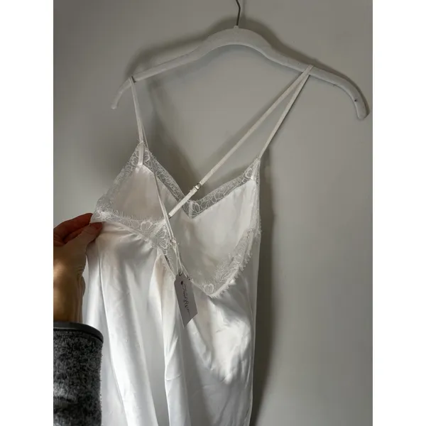 In Bloom By Jonquil White Lace TrimNightie Bridal Bride Sz XS NWT - Image 3