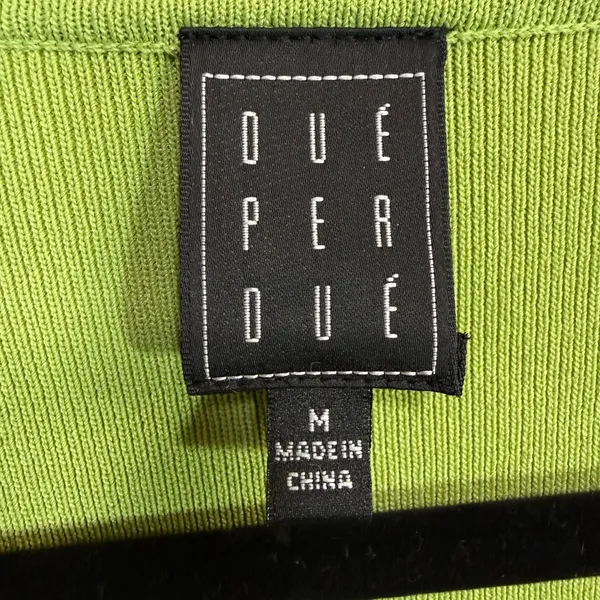 Due Per Due M Knit Polo Top Lime Green Stretch‎ Preppy Spring Sporty Pastel 90s - Image 6