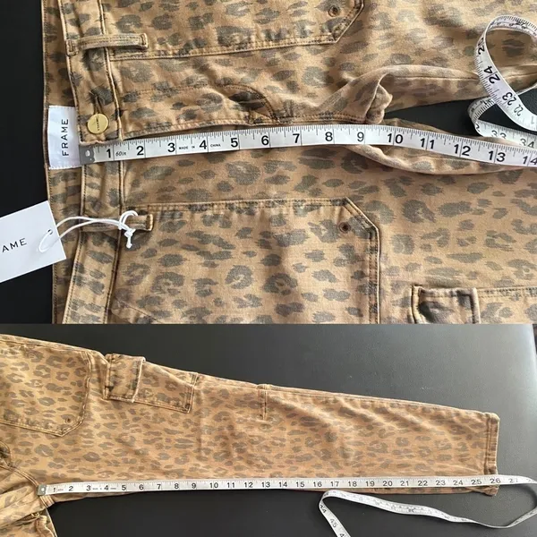 FRAME Cheetah Cargo Skinny Jeans Stretch Mid-Rise‎ Cropped Size 28 NWT - Image 10