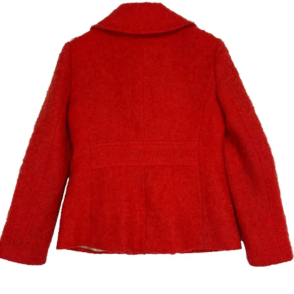 J.Crew Peacoat Red Mohair Wool Blend Double Breasted Jacket Retro Classic Work 6 - Image 4