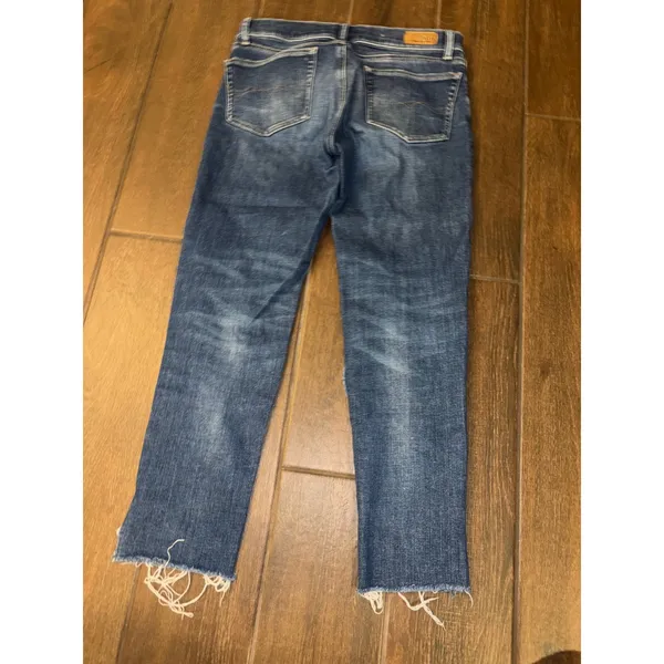 Polo Ralph Lauren Jeans 28R Blue Distressed Ripped‎ Raw Hem Skinny Denim - Image 8