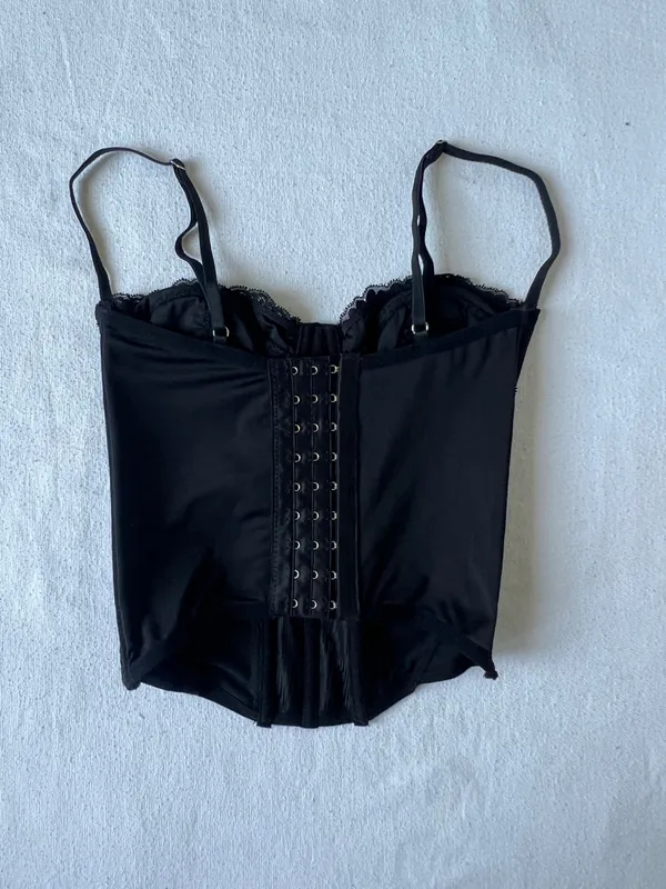 Forever 21 Handmade “Easy A” Inspired Black Lace Corset Top - Size S - Image 2