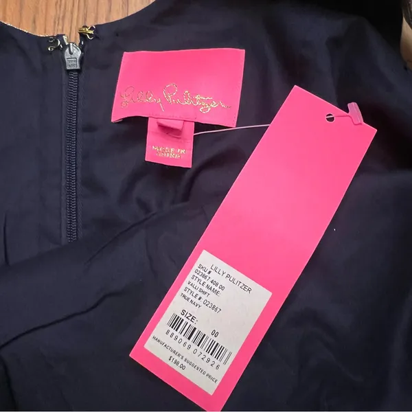 Lilly Pulitzer Valli Notch Neckline Sleeveless Shift Dress in True Navy‎ Size 00 - Image 12
