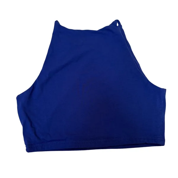 Revolve‎ Superdown High Neck Crop Top Tank Cobalt Blue Minimalist Basic Size S - Image 4