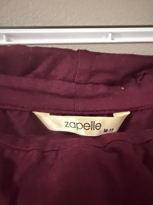 Zapelle Off-the-Shoulder Hi-Low Tunic - Deep Plum, M - Image 3