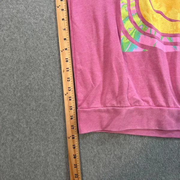 Nirvana Smiley Graphic Print Pullover Sweatshirt Women’s X-Large Pink - Image 4