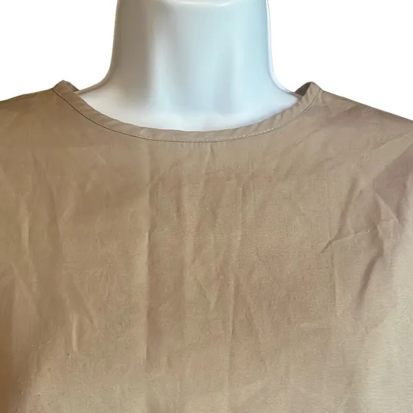 Gemilli Vintage Tan Pullover Lightweight Short‎ sleeve Blouse Large Capsule Tan - Image 3
