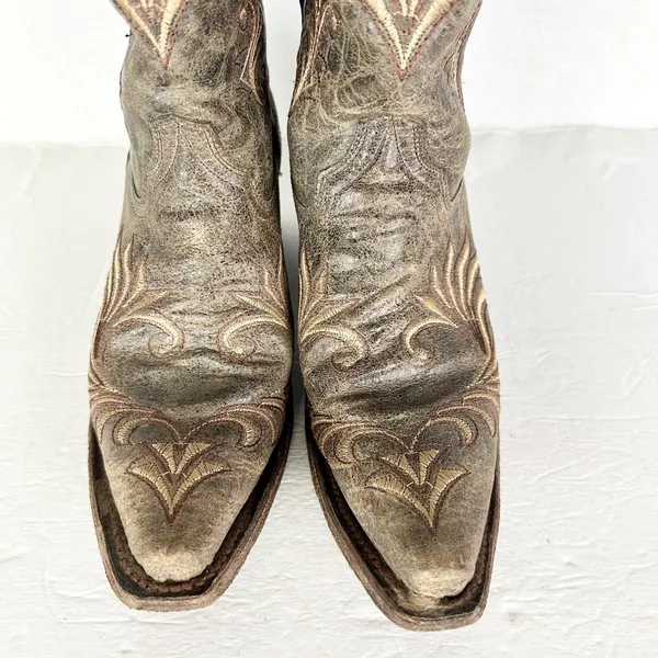 Corral Circle G Filigree Distressed Leather Western Boots Size 6.5 Embroidered - Image 6
