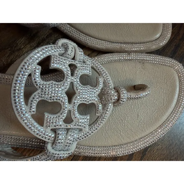 TORY BURCH Women's Miller Knotted Pave Sandal Sz 10 - Image 13