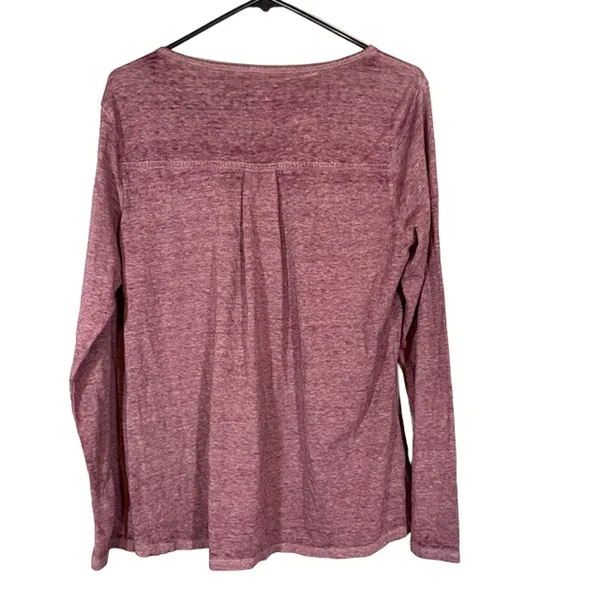 Sonoma Purple Long Sleeve Cotton Blend Casual T-Shirt Women Sz L - Image 2