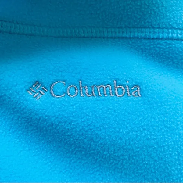 Columbia Women's Thermal Coil Zip-Up Hooded Fleece Jacket Turquoise size XS - Image 4
