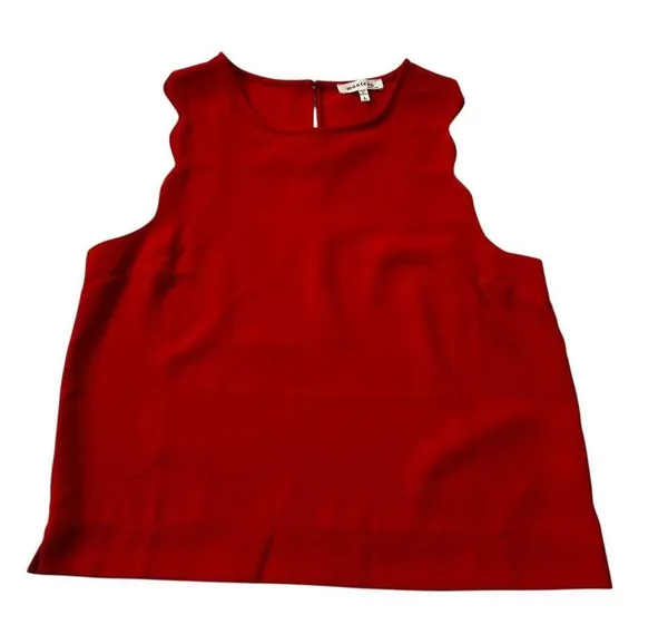 Monteau Red Sleeveless Blouse Women Top Size Large | 58-17 - Image 3