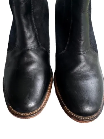 J Shoes Black Leather & Suede Ankle Boots - Image 5