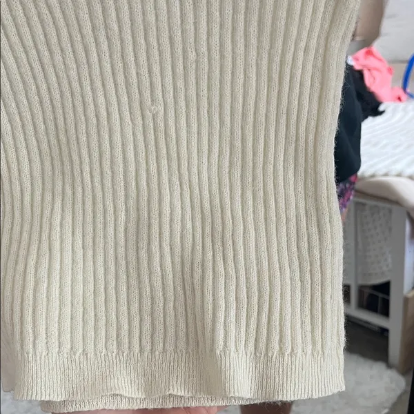 Daily Practice by Anthropologie Cream Ribbed Knit Sweater - Image 6