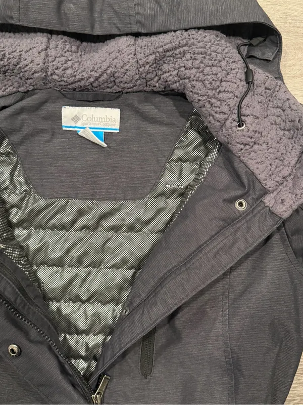 Columbia Omni Tech Parka Women’s Grey Belted Insulated Jacket Size Md - Image 8