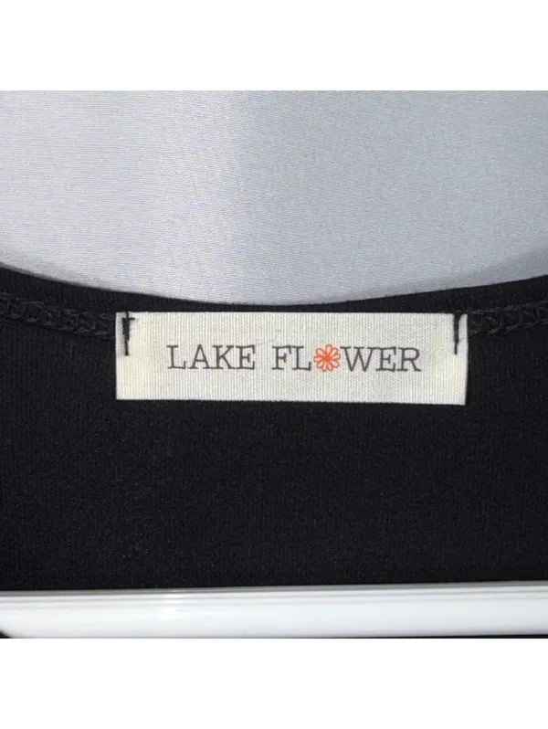 Lake Flower Black Drawstring Waist Maxi Dress - Image 5