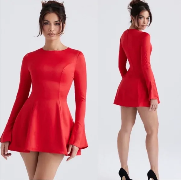 House of CB London Sacha Holiday Mini Dress Red Size Small - Image 3