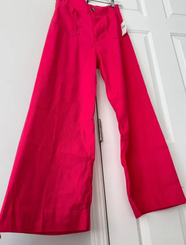 Anthropologie Maeve The Colette Wide-Leg Cropped Linen Pants, Size 26 - Image 8
