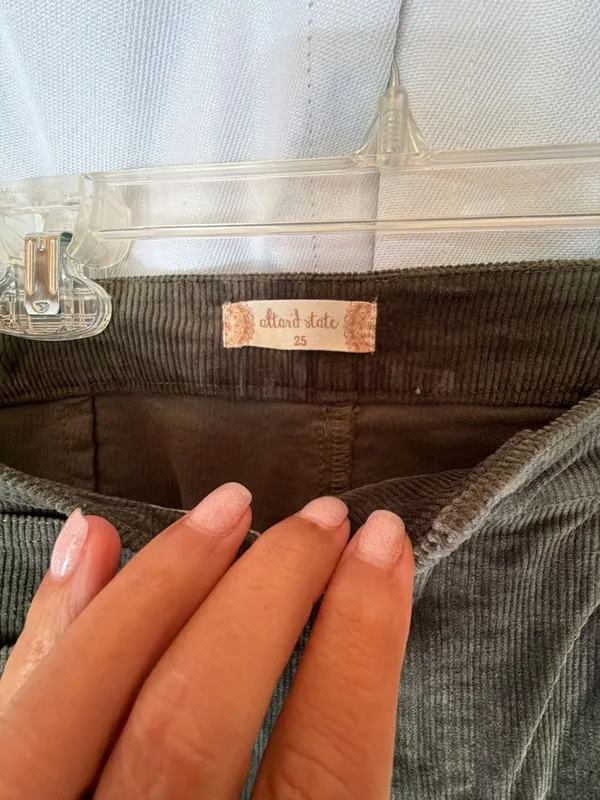 Altar'd State Corduroy Flare Pants Size 25 Olive Green - Image 5