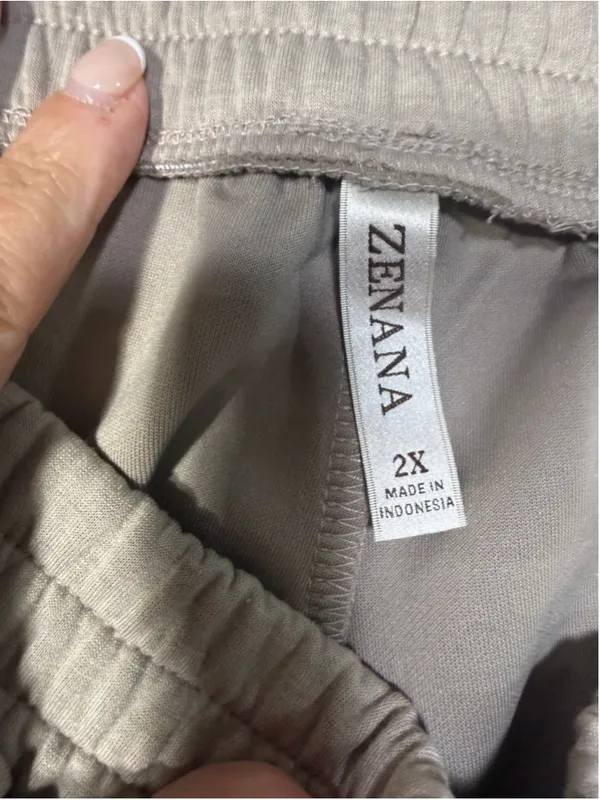 Women's Zenana Pajama Set 2X Beige - Image 6