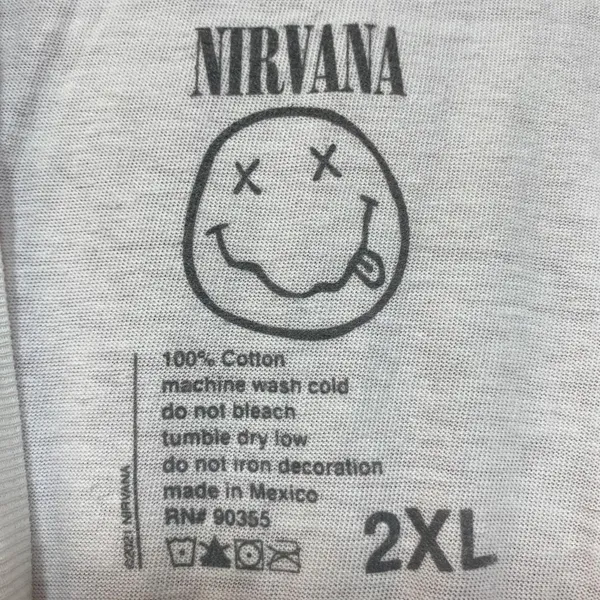 Nirvana Spell-out Nevermind Smiley Pop Art Grunge Tee 2X - Image 4