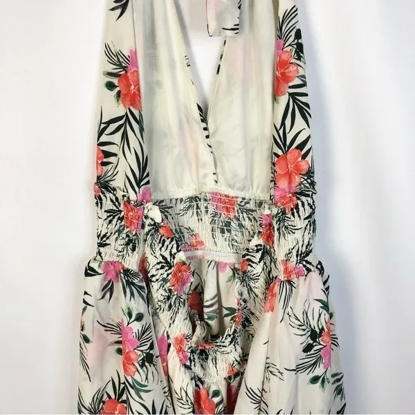 Madden Girl NYC White & Pink Floral Tiered Halter Mini Dress XL - Image 4
