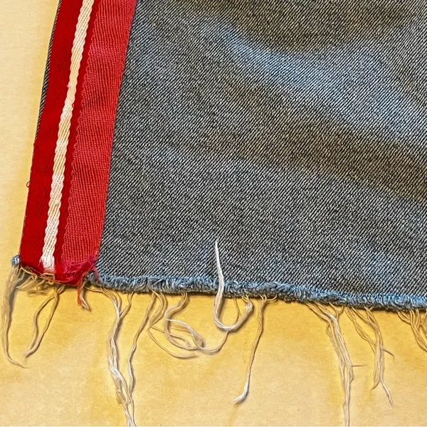 ZARA Authentic Denim TRF Womens Size Small Blue Denim Jean Skirt Red Stripe Mini - Image 8