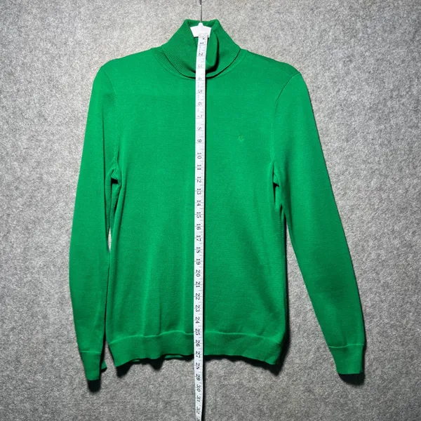 Lauren Ralph Lauren Green Cotton Turtleneck Sweater Womens Size‎ Medium LRL Logo - Image 2