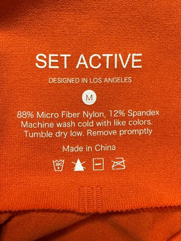 Set Active Sculptflex Seamless Leggings Women's Medium Orange Ribbed Workout Gym - Image 8