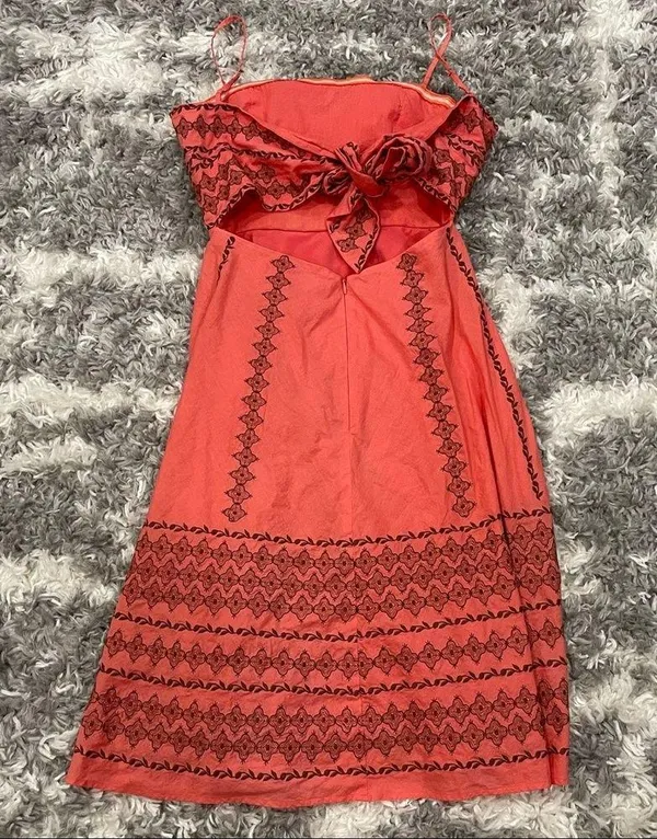 BCBG MAXAZRIA Pink Brown Embroidered Dress XS AS IS - Image 12