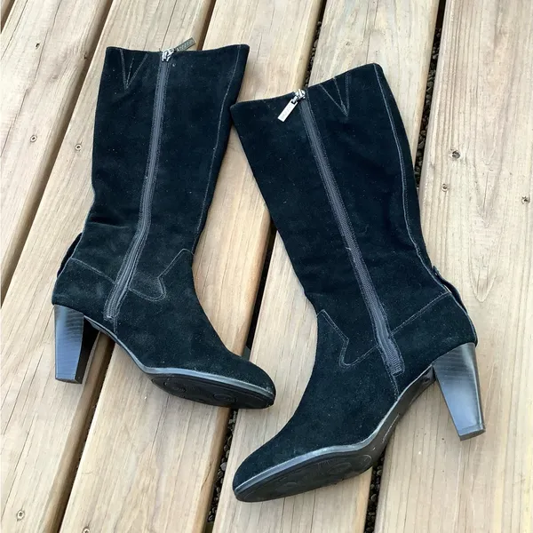 Women’s genuine suede leather boots 🖤🖤 Black Size 8 - Image 2