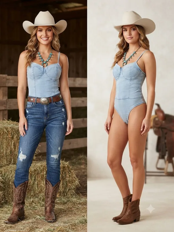 Thrill Jeans Denim Bustier Bodysuit – New With Tags (Size L) - Image 2