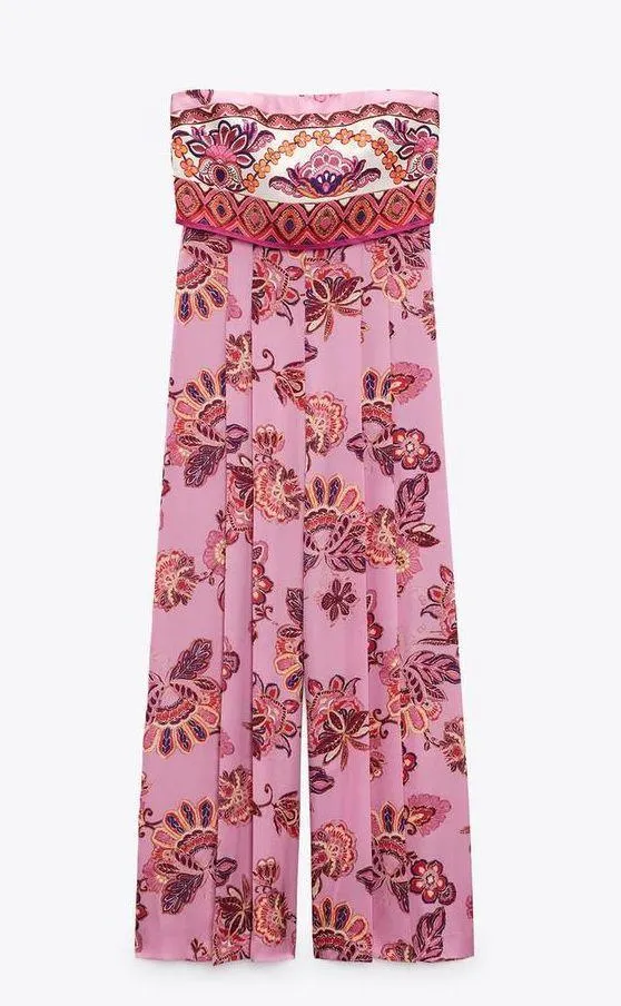 jumpsuit romper wide leg sleeveless boho floral summer vacation casual - Image 12