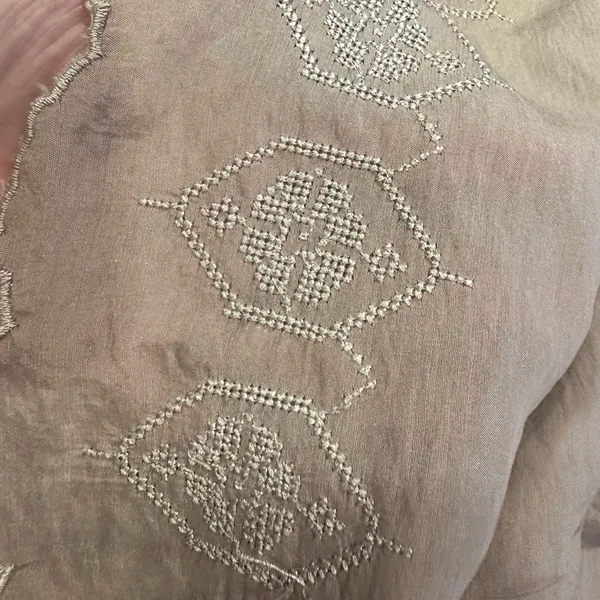 EUC DRESS BARN CREAM FLOWY BAT 🦇 sleeve with embroidery & lace ornaments Sz 3XL - Image 11