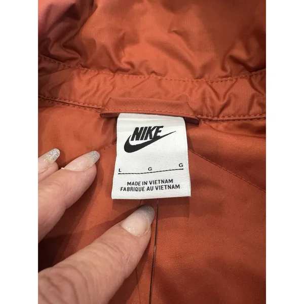 Nike Sportswear Essentials Quilted Trench Jacket Womens L NWT Rugged Orange NEW - Image 6