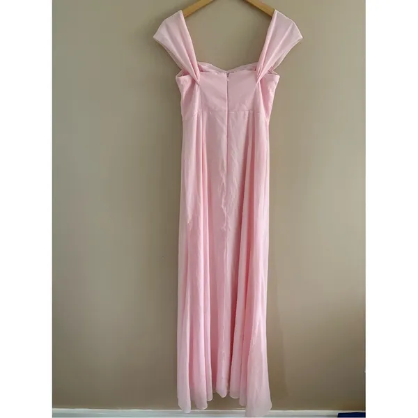 Lulus Magical Magnetism Light Pink Off-the-Shoulder Maxi Dress Size Small Formal - Image 4
