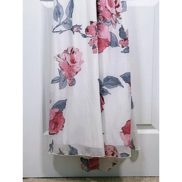 Dainty Hooligan Womens Chiffon Floral Lace Maxi Dress Small White Event Party Boho Romantic - Image 8