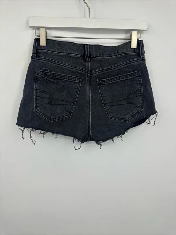 American Eagle Outfitters Black Strigid Stovepipe Shorts Size 00 Distressed - Image 6