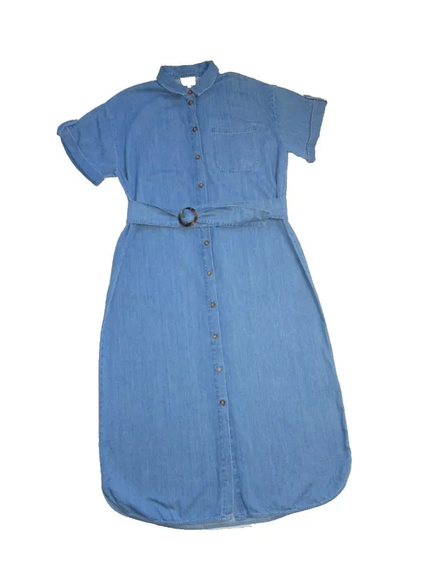 NWT Sezane Dora in Light Blue Chambray Belted Long Shirt Dress 42 / US 10 - Image 6