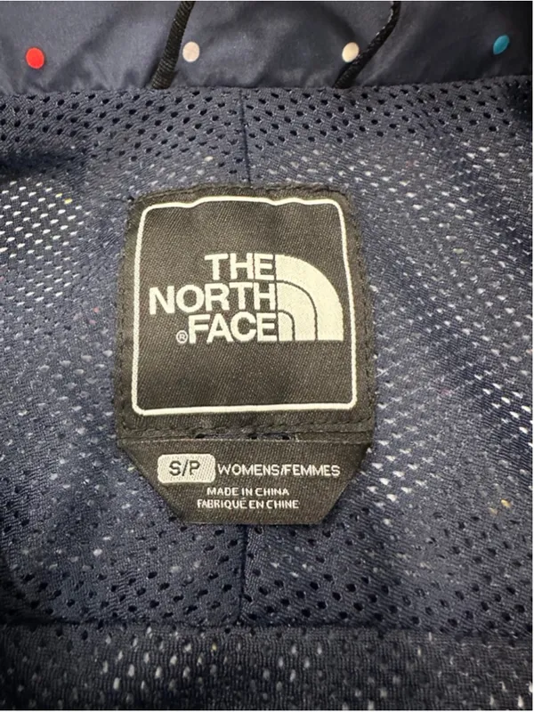 The North Face Women's Windbreaker Polka Dot Jacket Navy Blue Full Zip Size S - Image 8