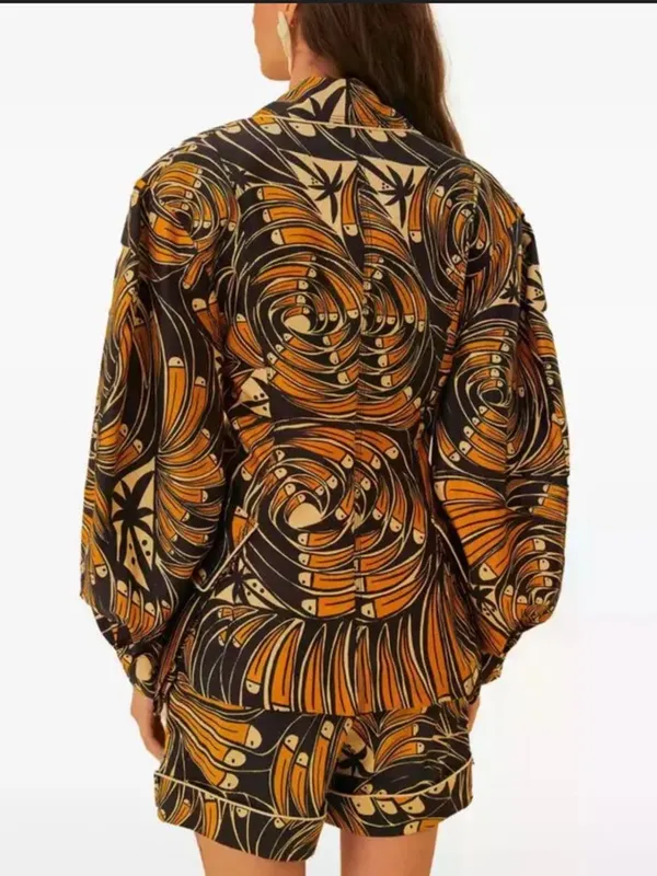 Farm Rio Toucan Spirals Blazer NWT Off White Tropical Print Jacket‎ S - Image 2